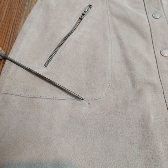 BLANKNYC Genuine Leather Snap Front Suede Miniskirt Size 26 - Picture 5 of 7